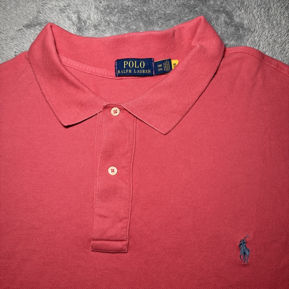 Polo Ralph Lauren Men's Size 3XB Big Salmon Short Sleeve Shirt Blue Pony Polo